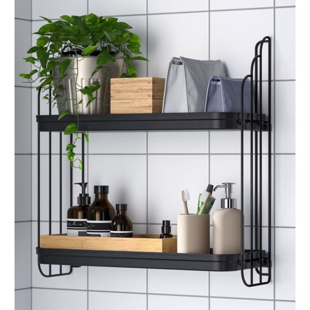 IKEA APOTEKARE Wall Shelf Metal Floating Storage Rack Mounted Display Unit